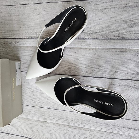 Marc Fisher Women's White Slingback Heels Size 11 Women - Picture 6 of 13